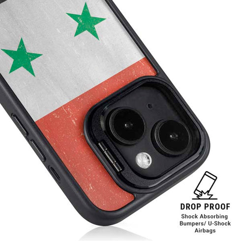 Syria Flag Distressed iPhone 14 Kickstand Case